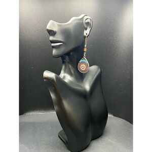 New! Boho Beaded Rhinestone Teardrop Earrings